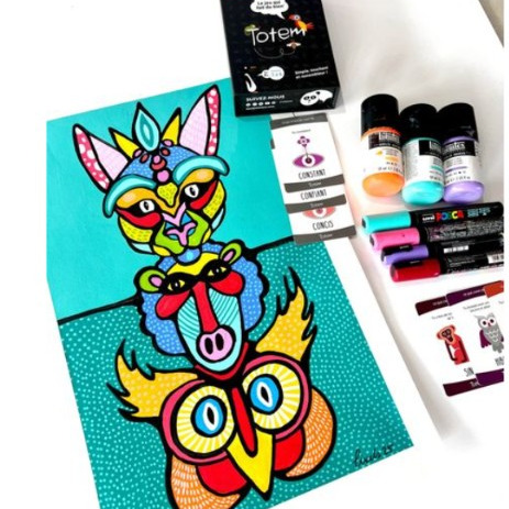 Création d'un totem à la gouache et posca