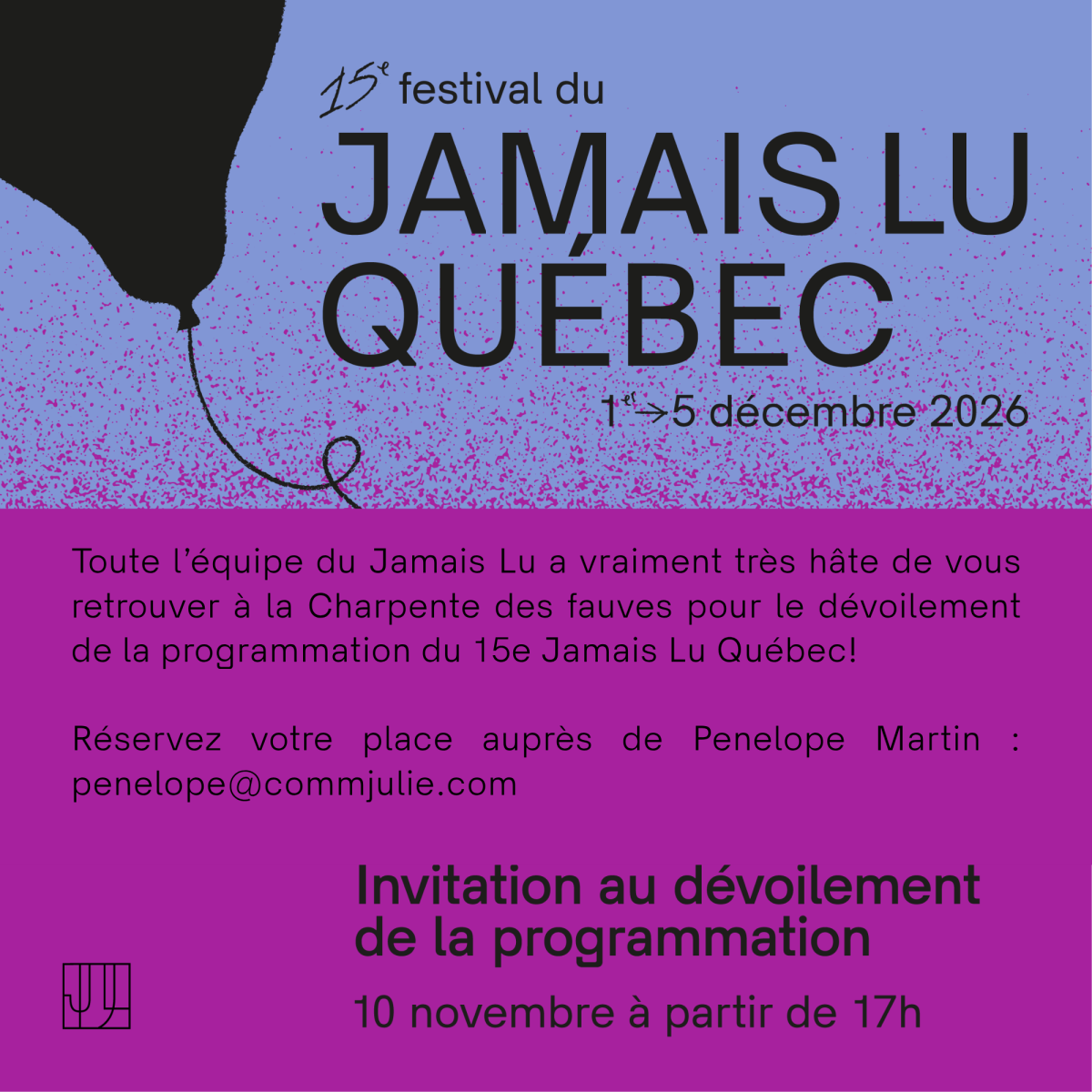 15e édition du Jamais Lu Québec