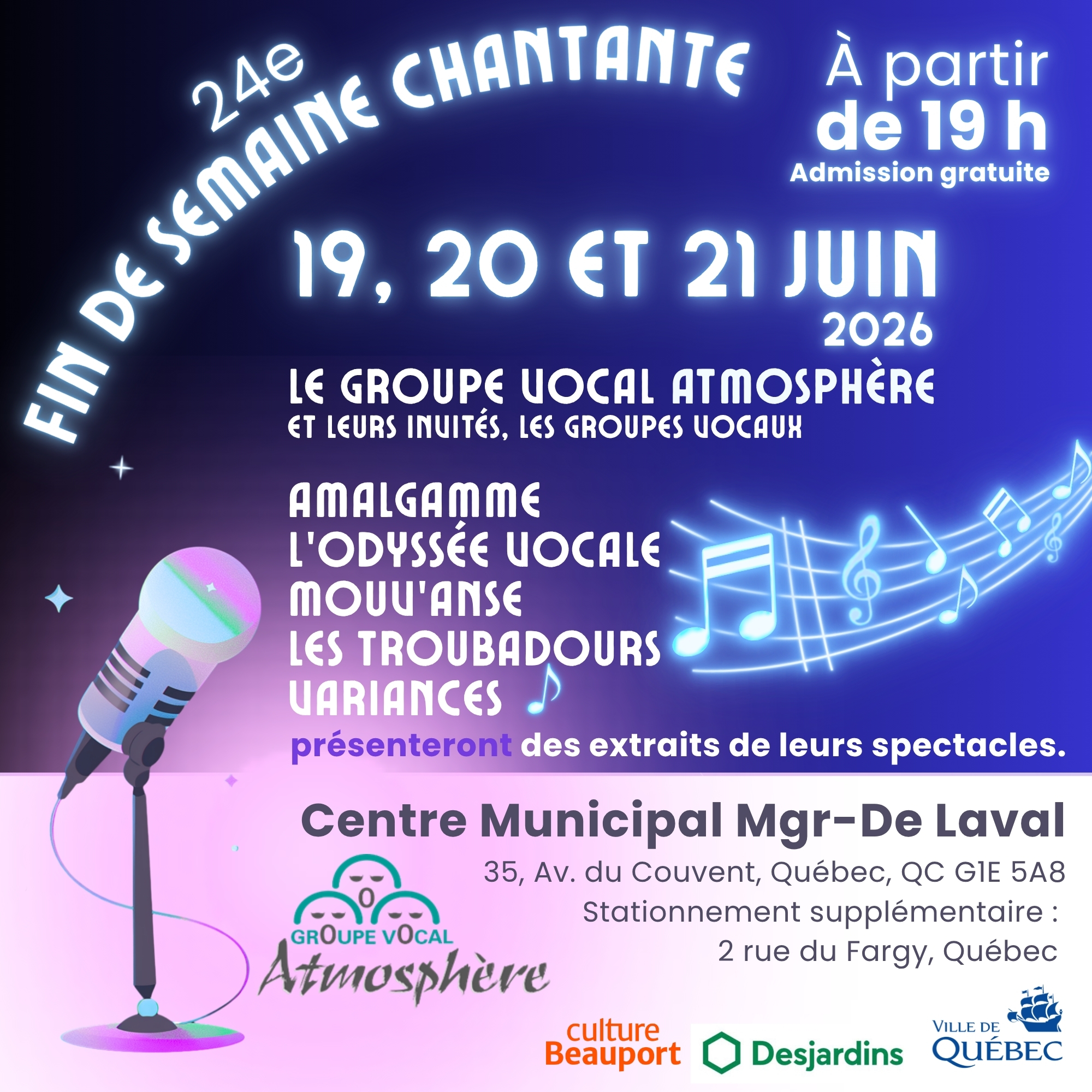 Fin de semaine chantante 2026