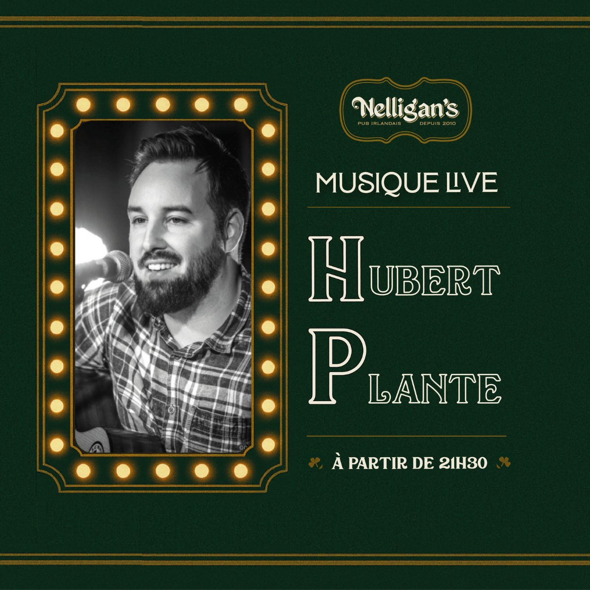 Hubert Plante. Musique Live. Rock Classics. Pub Nelligan’s