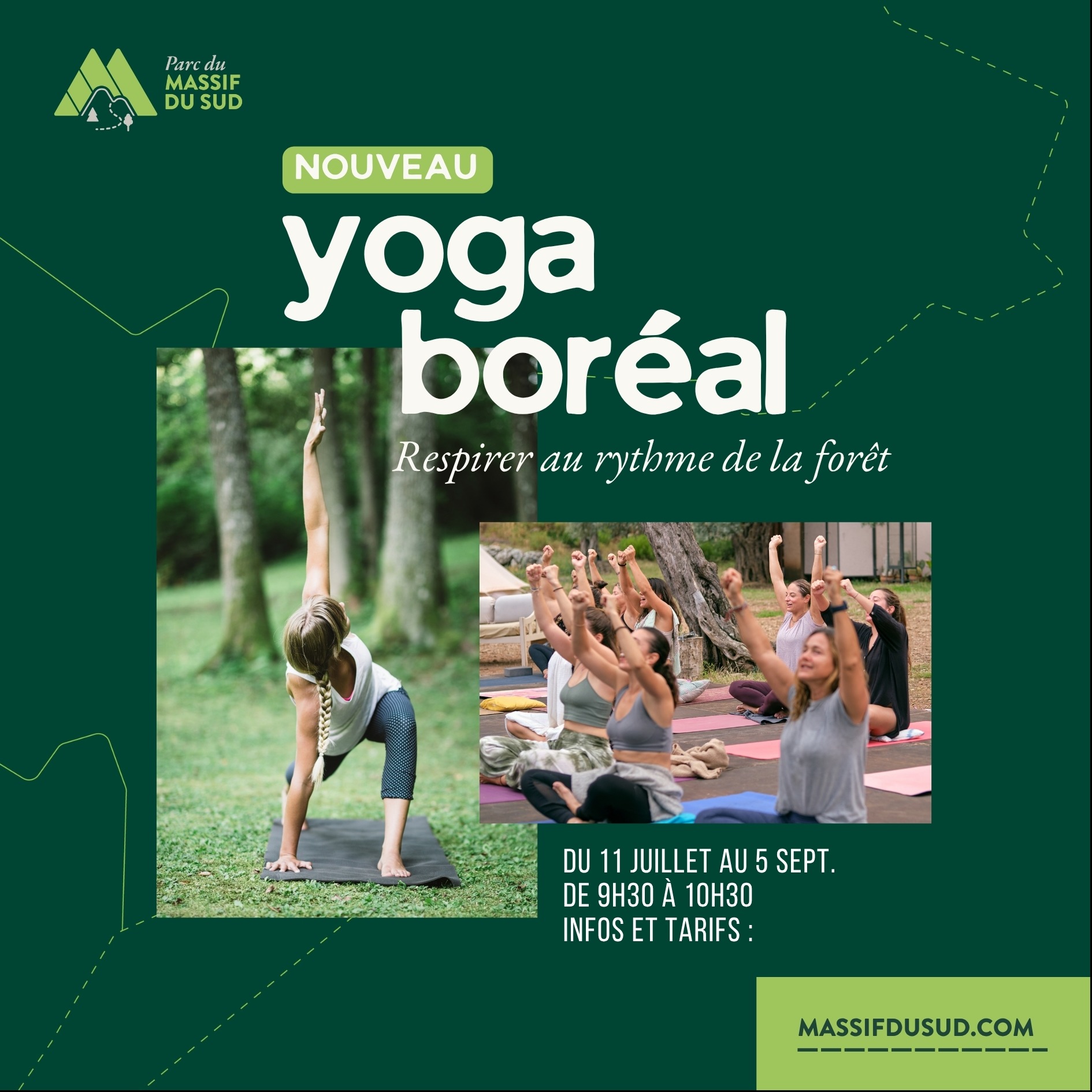 Yoga Boréal au Parc du Massif du Sud