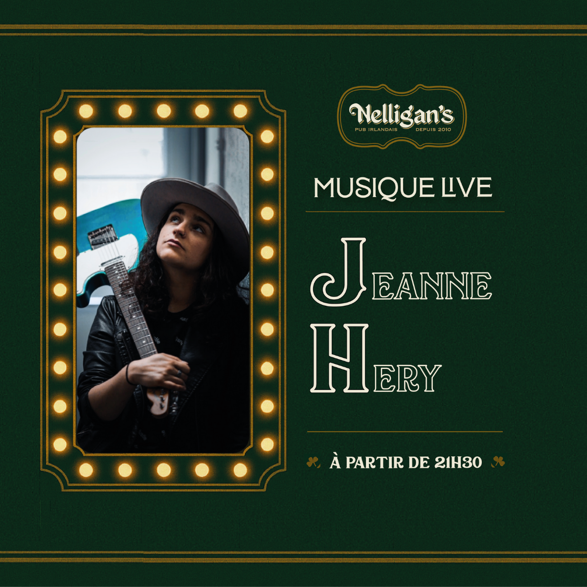 Jeanne Hery. Musique Live. Folk Rock. Pub Nelligan’s