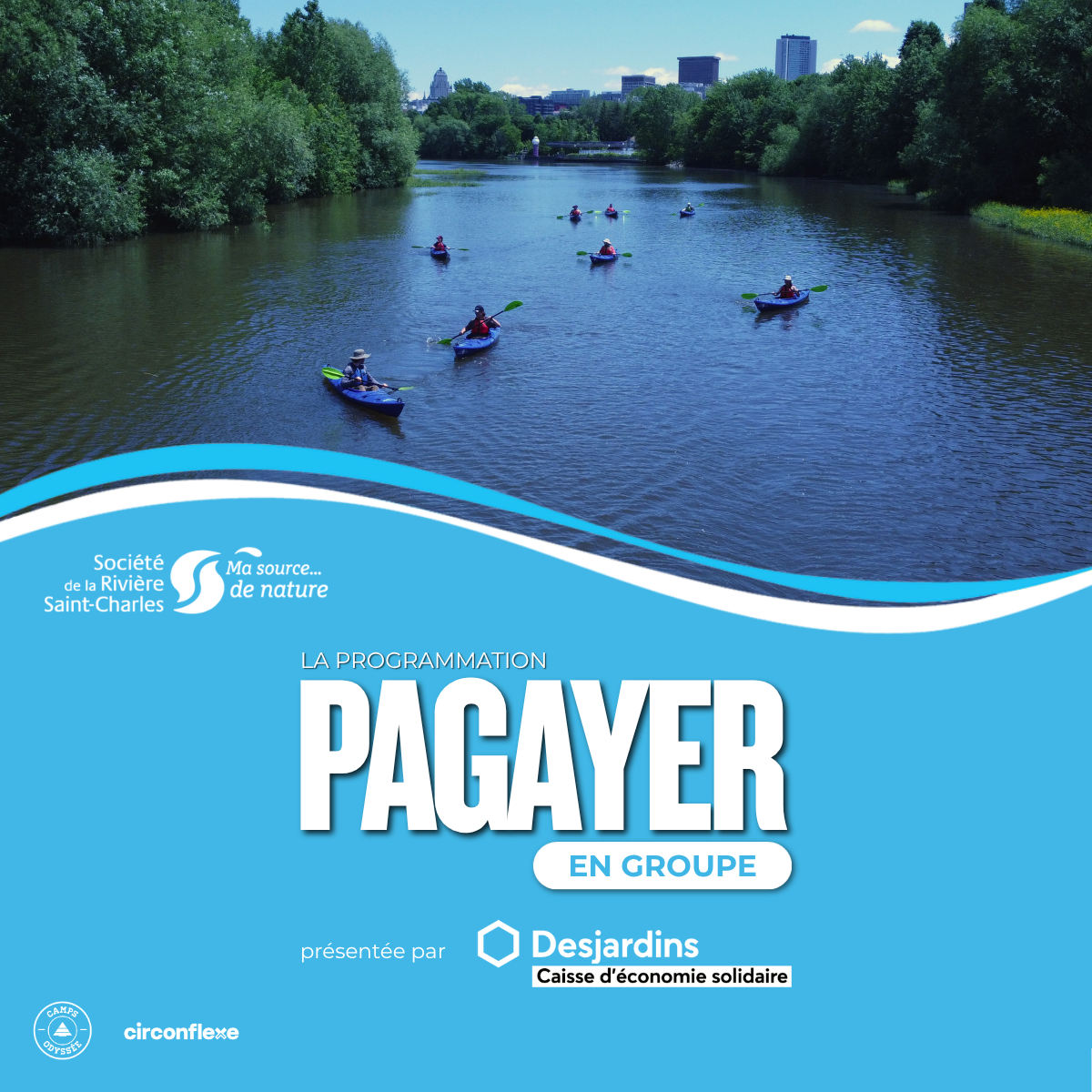 Cours d'introduction au kayak (groupes de 8 à 30 personnes)